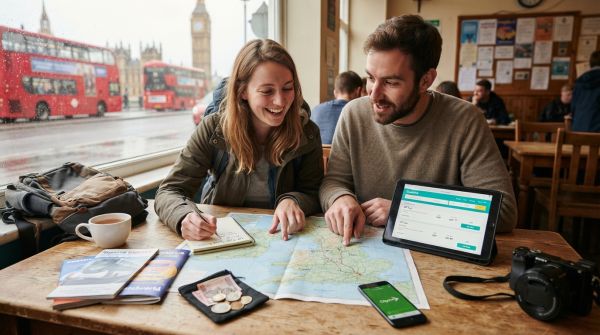 What simple strategies can help you track and reduce your travel expenses in the UK?